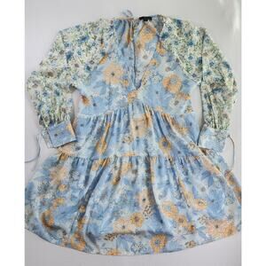 J. Crew Floral Midi Dress - Blue and Yellow